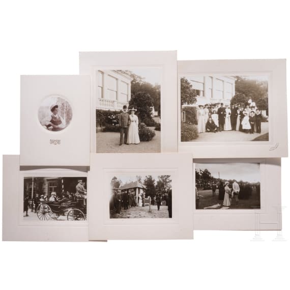 Neun Fotos von Gro&szlig;f&uuml;rstin Maria Pawlowna Romanowa von Russland, Prinz Wilhelm von Schweden, Gro&szlig;f&uuml;rstin Jelisaweta Fjodorowna u.a., 1905 - 1915