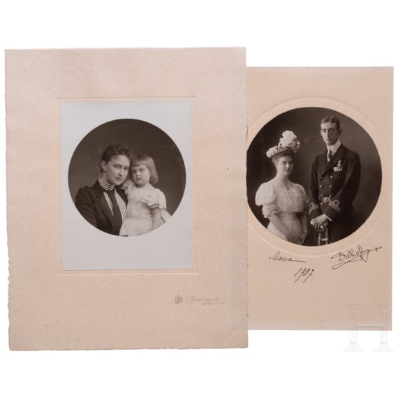Neun Fotos von Gro&szlig;f&uuml;rstin Maria Pawlowna Romanowa von Russland, Prinz Wilhelm von Schweden, Gro&szlig;f&uuml;rstin Jelisaweta Fjodorowna u.a., 1905 - 1915
