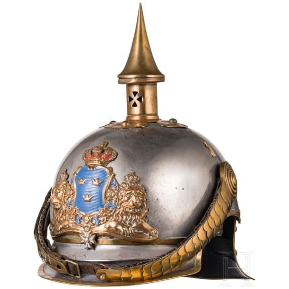 Helm f&uuml;r Mannschaften der 1. Eskadron der Leibgarde zu Pferd, um 1900/10
