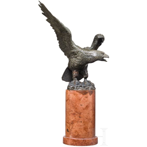Bronzeadler auf roter Marmors&auml;ule, 19./20. Jhdt.