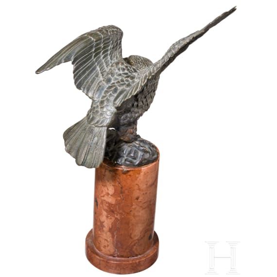 Bronzeadler auf roter Marmors&auml;ule, 19./20. Jhdt.