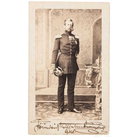 Kronprinz Friedrich Wilhelm von Preu&szlig;en (1831 - 1888) - Fotographie mit eigenh&auml;ndiger Unterschrift, 1862