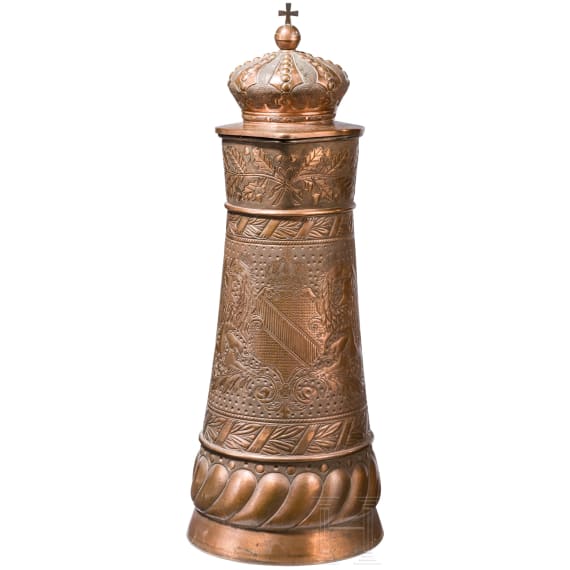 Gro&szlig;herzog Friedrich I. von Baden - hohe Deckelkanne als Geburtstagsgeschenk, datiert 9.9.1896