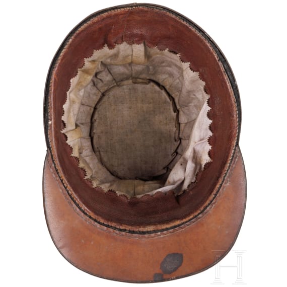 Tschako f&uuml;r Mannschaften der Fu&szlig;truppen, um 1850 - 1860
