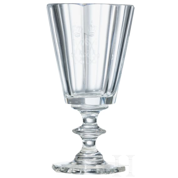 K&ouml;nig Ludwig II. - Weinglas aus seinem pers&ouml;nlichen Tafelservice, um 1870