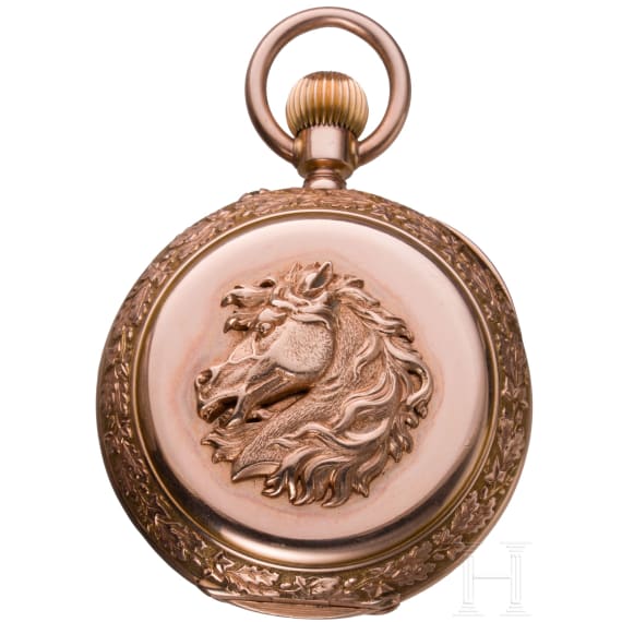 K&ouml;nig Ludwig II. von Bayern - goldene Savonette mit schwerer Uhrenkette, Geschenk an seinen Oberstallmeister Max Karl Theodor Graf von Holnstein (1835 - 1895)