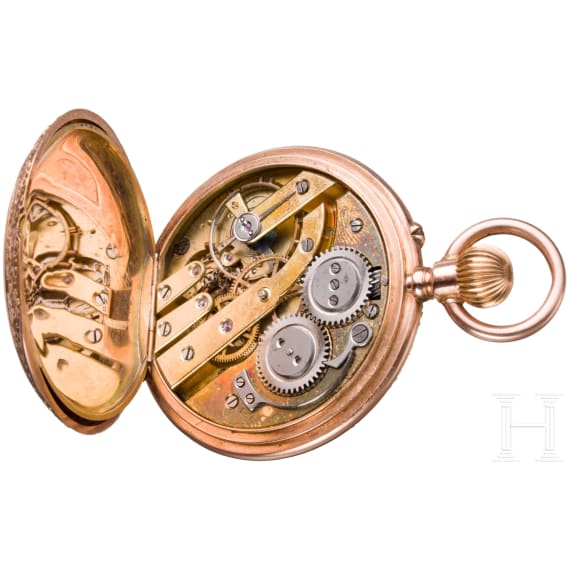 K&ouml;nig Ludwig II. von Bayern - goldene Savonette mit schwerer Uhrenkette, Geschenk an seinen Oberstallmeister Max Karl Theodor Graf von Holnstein (1835 - 1895)