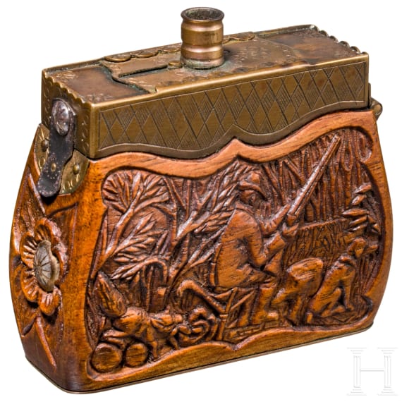 K&ouml;nig Ludwig II. von Bayern - geschnitzte Schnupftabakdose, Geschenk eines Hirten an den K&ouml;nig