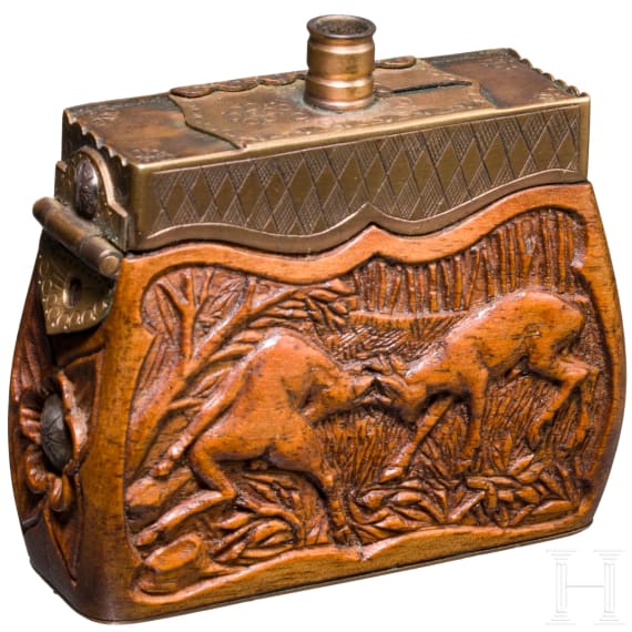 K&ouml;nig Ludwig II. von Bayern - geschnitzte Schnupftabakdose, Geschenk eines Hirten an den K&ouml;nig