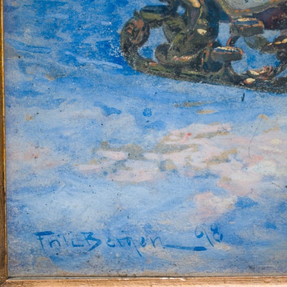 K&ouml;nig Ludwig II. - Schlittenfahrt vor Neuschwanstein, datiert 1898