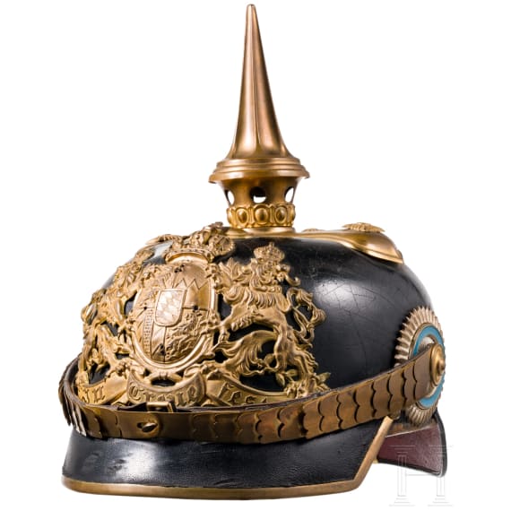 Helm M 1886 f&uuml;r Offiziere mit Tr&auml;gerfoto und zwei Dokumenten