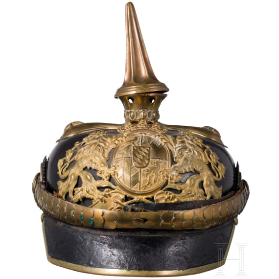 Oberleutnant Otto Zentgraf vom Train-Depot des III. AK - Helm M 1886 f&uuml;r Offiziere mit Paradebusch