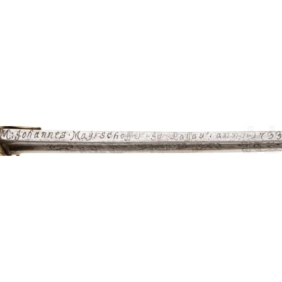 L&ouml;wenkopfs&auml;bel f&uuml;r hohe Offiziere der Kavallerie, datiert 1733