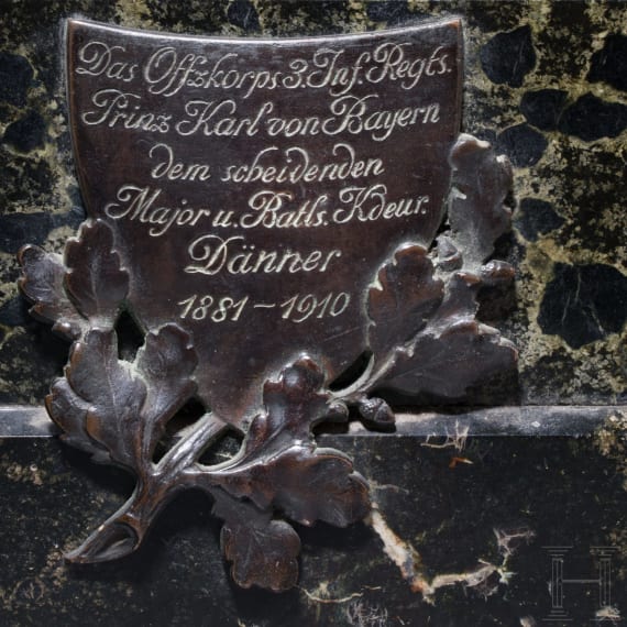 K&ouml;niglich Bayerisches 3. Infanterie-Regiment "Prinz Karl von Bayern" - Offiziersgeschenk f&uuml;r Major D&auml;nner, 1891 - 1910