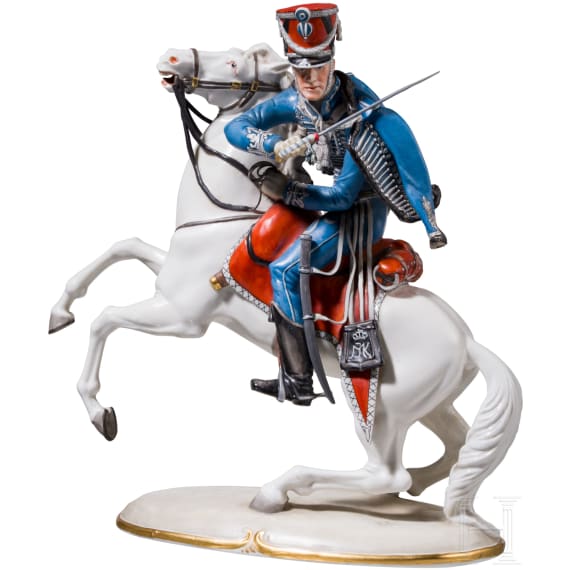 Bayerischer Husar im Gefecht, Nymphenburg, 20. Jhdt.