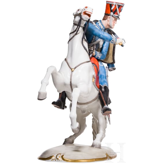 Bayerischer Husar im Gefecht, Nymphenburg, 20. Jhdt.