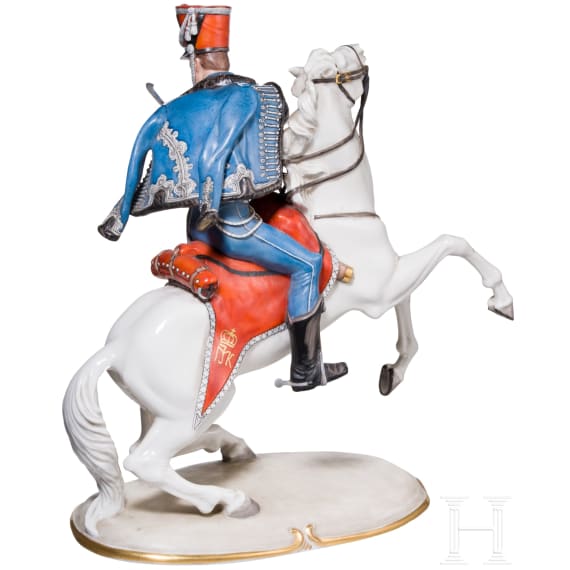 Bayerischer Husar im Gefecht, Nymphenburg, 20. Jhdt.
