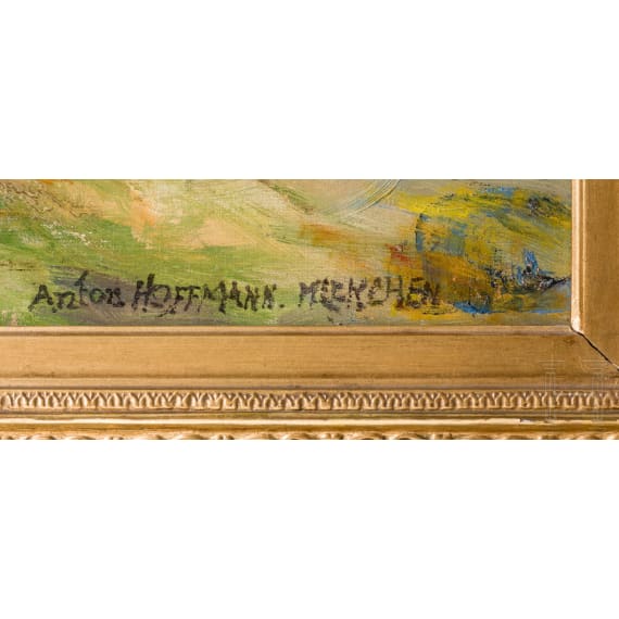Gem&auml;lde "Artillerie im Angriff" von Anton Hoffmann (1863-1938)
