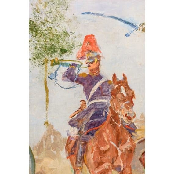 Gem&auml;lde "Artillerie im Angriff" von Anton Hoffmann (1863-1938)
