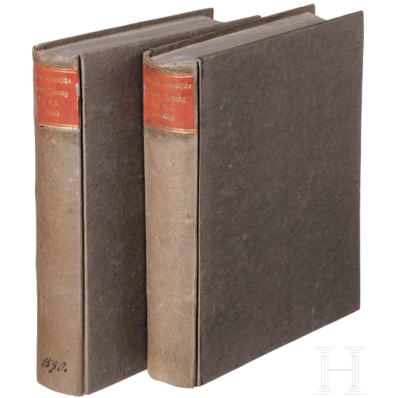 "K&ouml;niglich=privilegirte Baierische National=Zeitung" - zwei gebundene Halbjahresausgaben 1815