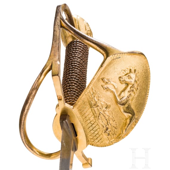 Offiziersm&auml;&szlig;iger Degen f&uuml;r Angeh&ouml;rige der Infanterie, 1. H&auml;lfte 18. Jhdt.