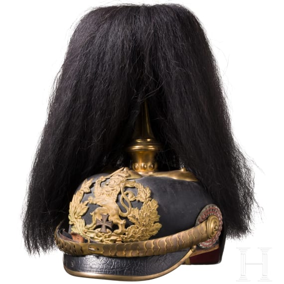 Helm f&uuml;r Offiziere der Gro&szlig;herzoglich Hessischen Feldartillerie, um 1914