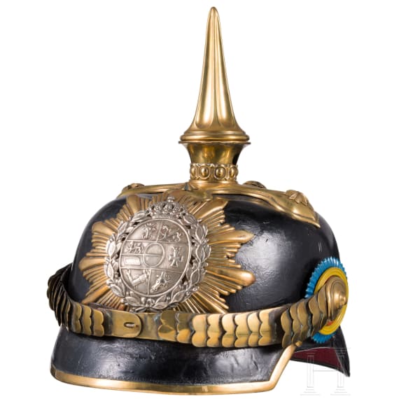 Helm f&uuml;r Offiziere im 1. Gro&szlig;herzoglich Mecklenburgischen Dragoner-Regiment Nr. 17, um 1900