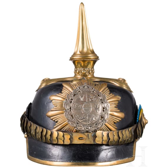 Helm f&uuml;r Offiziere im 1. Gro&szlig;herzoglich Mecklenburgischen Dragoner-Regiment Nr. 17, um 1900