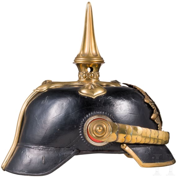 Helm f&uuml;r Offiziere im 1. Gro&szlig;herzoglich Mecklenburgischen Dragoner-Regiment Nr. 17, um 1900