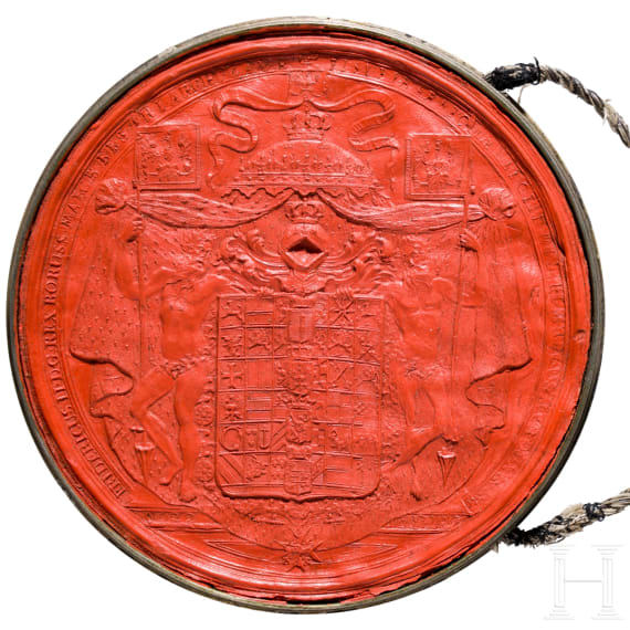 K&ouml;nig Friedrich II von Preu&szlig;en (1712 - 1786) - Adelsbrief f&uuml;r den "Obristlieutenant Lepsischen Regiments Gottfried von Seel" vom 9. Januar 1742