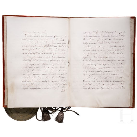K&ouml;nig Friedrich II von Preu&szlig;en (1712 - 1786) - Adelsbrief f&uuml;r den "Obristlieutenant Lepsischen Regiments Gottfried von Seel" vom 9. Januar 1742