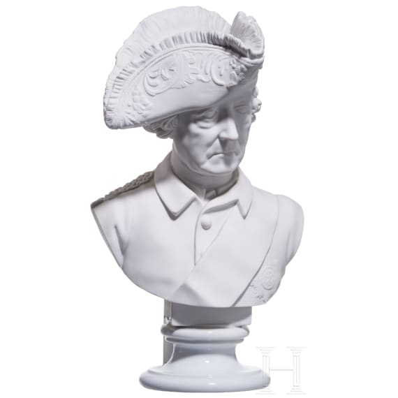 Friedrich der Gro&szlig;e - Porzellanb&uuml;ste, -dose und -plakette der KPM, 20. Jhdt.