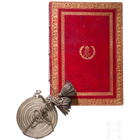 K&ouml;nig Friedrich Wilhelm III. von Preu&szlig;en (1770 - 1840) - Adelsbrief f&uuml;r den Premier-Lieutenant Ludwig Wilhelm Vollard (1793 - 1860) im 2. Leibhusarenregiment, datiert 1. M&auml;rz 1829