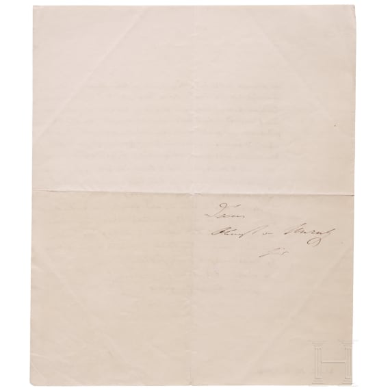 Kaiser Wilhelm I. (1797 - 1888) - eigenh&auml;ndige und signierte Antwort an den Milit&auml;rgouverneur von Unruh seines Sohnes Prinz Friedrich Wilhelm, 1841