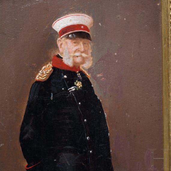 Zwei Hohenzollern-Portraits, datiert 1885 und 1886