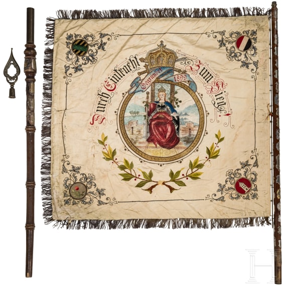 Fahne des Kriegervereins Hohenthurm und Rosenfeld, 1906