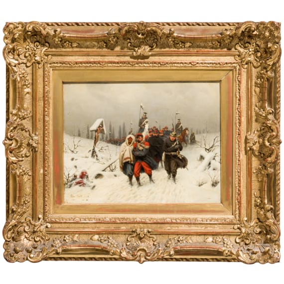 Christian Sell d.&Auml;. (1831 - 1883), "Abmarsch", deutsch, dat. 1879