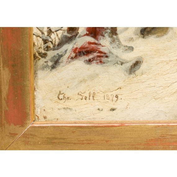 Christian Sell d.&Auml;. (1831 - 1883), "Abmarsch", deutsch, dat. 1879