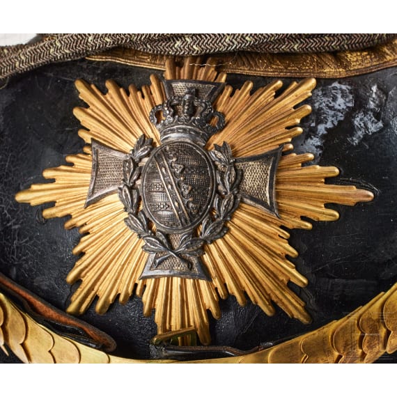 Tschapka f&uuml;r Reserveoffiziere im K&ouml;niglich S&auml;chsischen 2. Ulanen-Regiment Nr. 18, um 1900