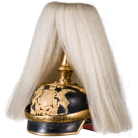 Generalmajor Hans Herrmann (1875 - 1953) - Helm als Offizier der w&uuml;rttembergischen Feldartillerie, acht Fotos und zwei Petschaften aus dem Nachlass