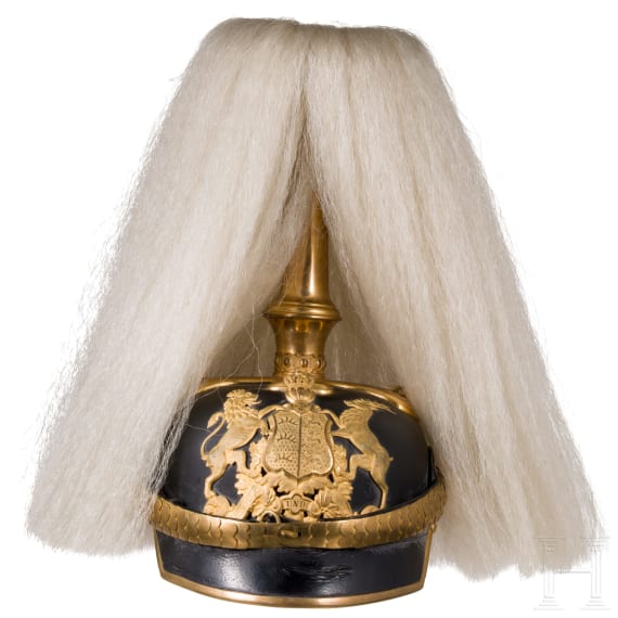 Generalmajor Hans Herrmann (1875 - 1953) - Helm als Offizier der w&uuml;rttembergischen Feldartillerie, acht Fotos und zwei Petschaften aus dem Nachlass