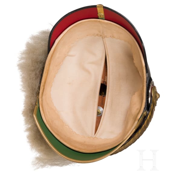 Generalmajor Hans Herrmann (1875 - 1953) - Helm als Offizier der w&uuml;rttembergischen Feldartillerie, acht Fotos und zwei Petschaften aus dem Nachlass