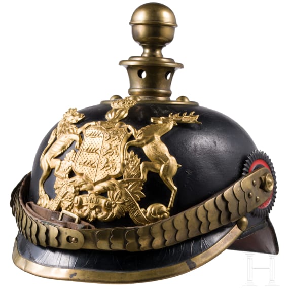 Helm f&uuml;r Mannschaften im 4. W&uuml;rttembergischen Feldartillerie-Regiment Nr. 65, datiert 1900