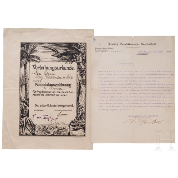 Nachlass des Beamten Fritz Coblenzer der "Deutsch-Ostafrikanischen Gesellschaft"