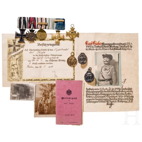 Vizefeldwebel Karl Kiefer, Schutztruppe Deutsch-S&uuml;dwestafrika - Ordens- und Dokumentennachlass