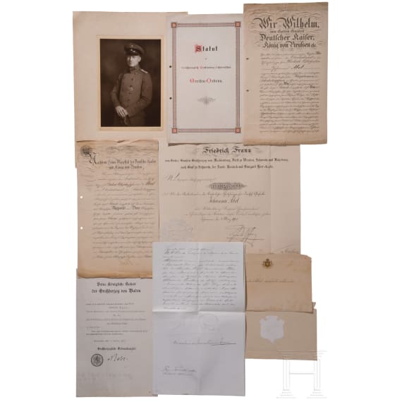 Hauptmann Johannes Abel - gro&szlig;er Urkunden- und Dokumentennachlass, 1878 - 1936