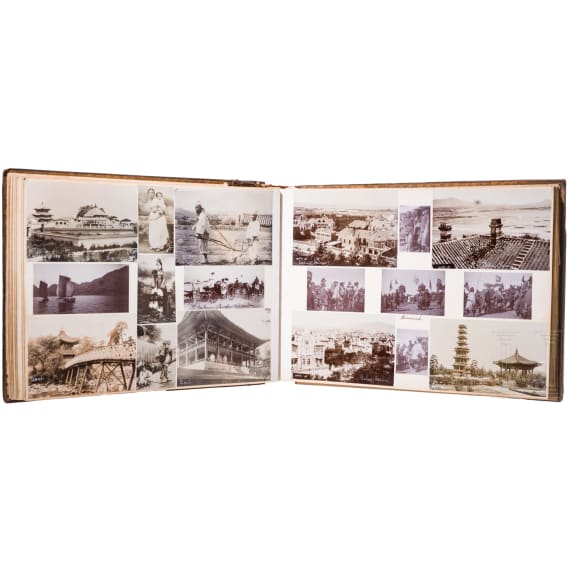Lackalbum eines deutschen kaiserlichen Beamten in China, um 1907