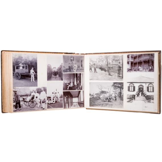 Lackalbum eines deutschen kaiserlichen Beamten in China, um 1907