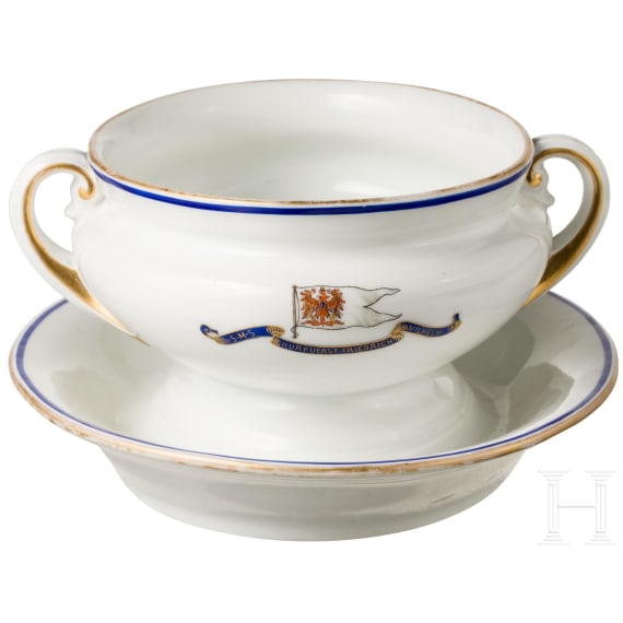 Sauciere aus dem Kaiserservice der Offiziersmesse der "S.M.S. Churfuerst Friedrich Wilhelm"