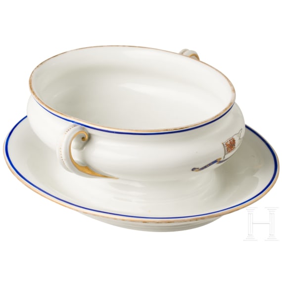 Sauciere aus dem Kaiserservice der Offiziersmesse der "S.M.S. Churfuerst Friedrich Wilhelm"